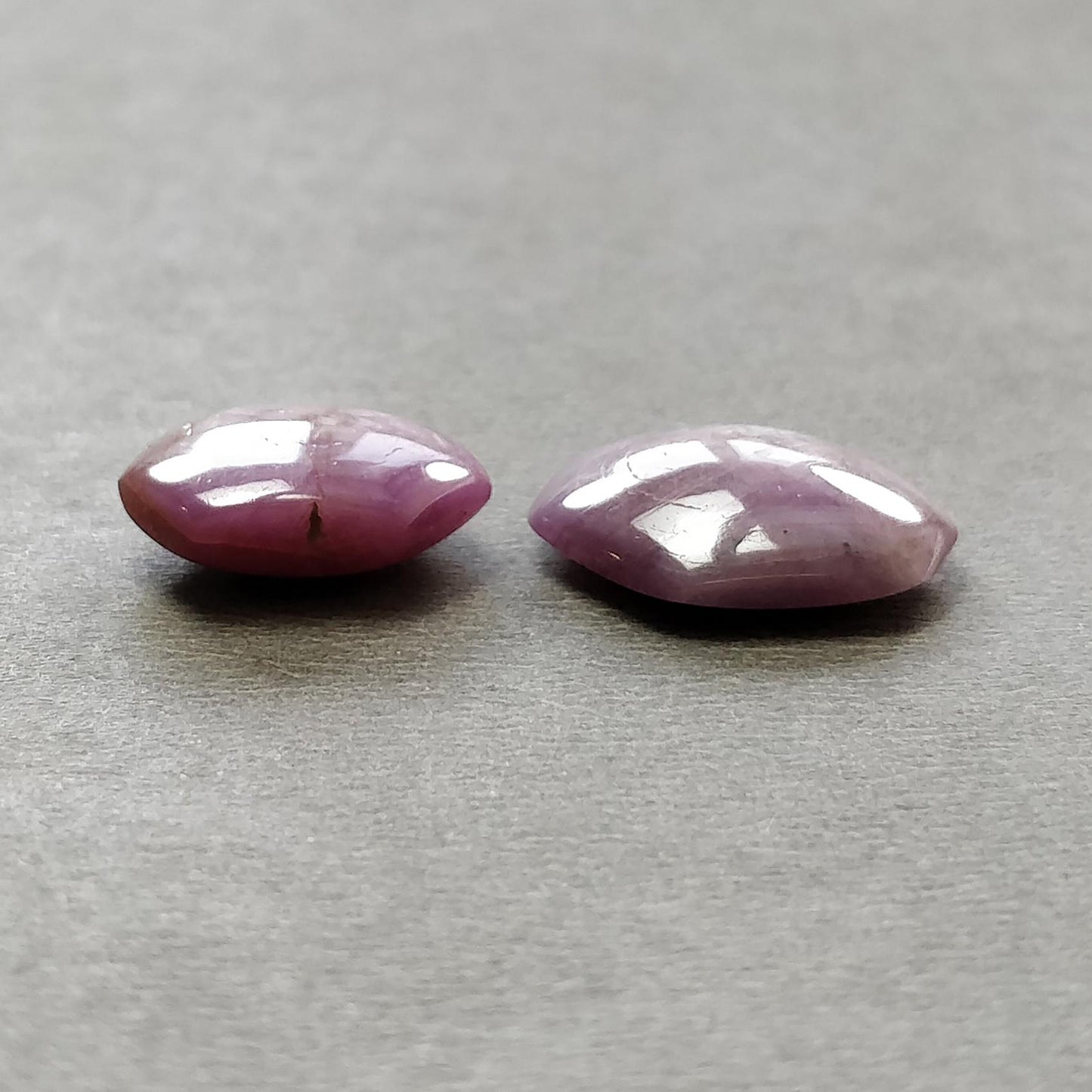 Star Trapiche Ruby Gemstone Cabochon : 22.80cts Natural Untreated Unheated 6Ray Star Ruby Hexagon Shape 15*12mm - 17.5*15mm 2pcs