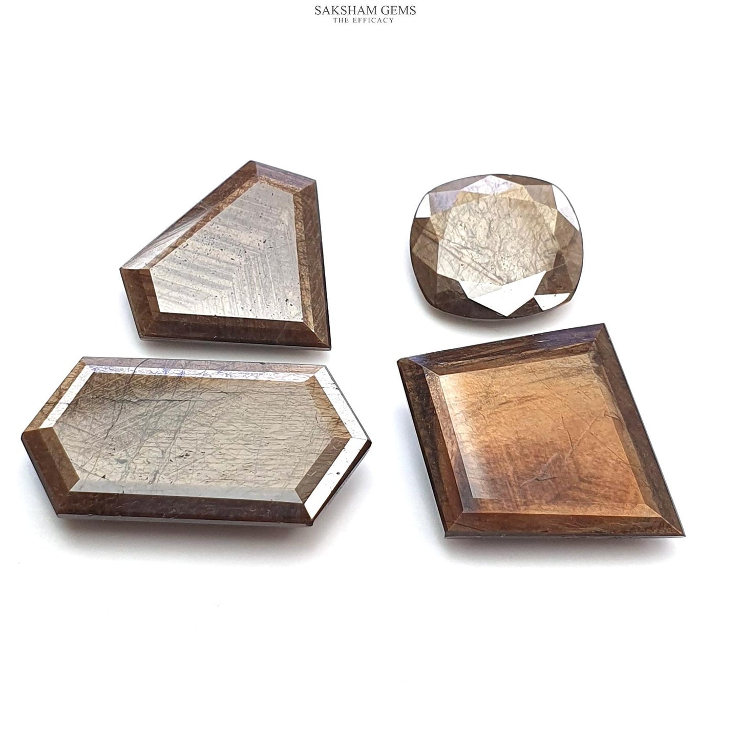 Golden Brown CHOCOLATE SAPPHIRE Gemstone Normal Cut: 49.00cts Natural Untreated Sapphire Hexagon Cushion Uneven Shape 13mm - 24.5*12.5mm 4pc