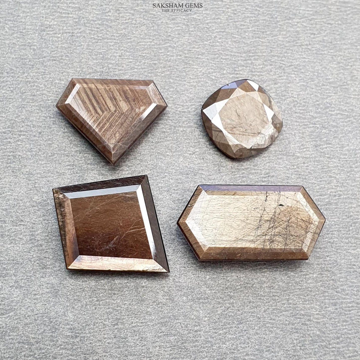 Golden Brown CHOCOLATE SAPPHIRE Gemstone Normal Cut: 49.00cts Natural Untreated Sapphire Hexagon Cushion Uneven Shape 13mm - 24.5*12.5mm 4pc