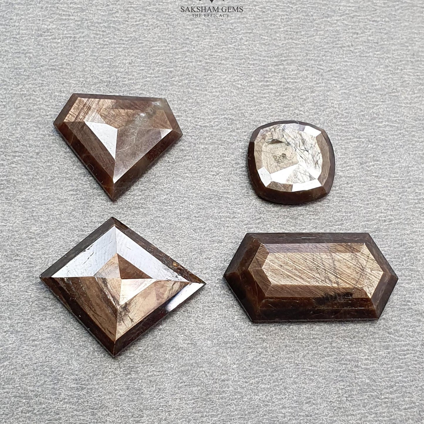 Golden Brown CHOCOLATE SAPPHIRE Gemstone Normal Cut: 49.00cts Natural Untreated Sapphire Hexagon Cushion Uneven Shape 13mm - 24.5*12.5mm 4pc