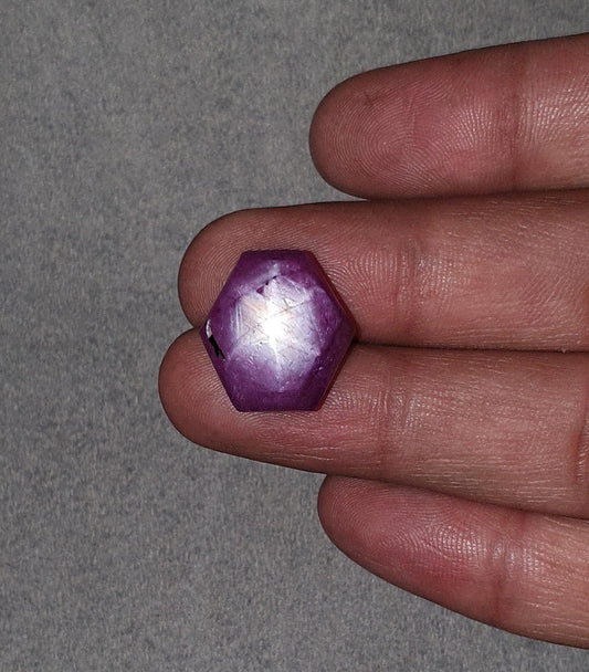 Star RUBY Gemstone Cabochon : 32.40cts Natural Untreated African Red Ruby 6Ray Star Hexagon Shape 18*16mm