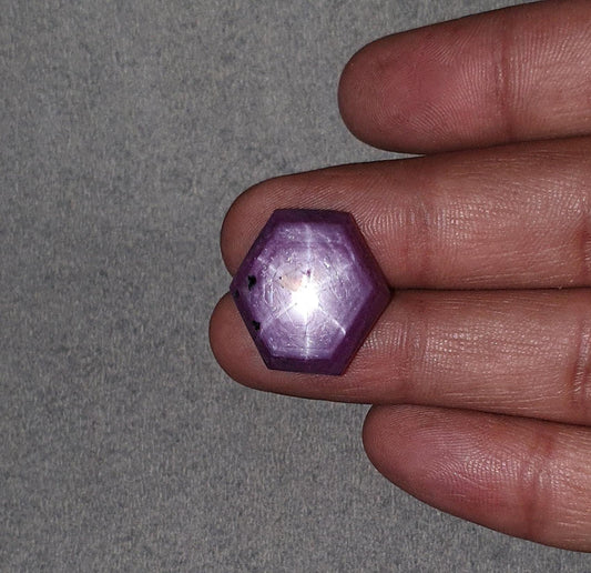 Star RUBY Gemstone Cabochon : 40.50cts Natural Untreated African Red Ruby 6Ray Star Hexagon Shape 22.5*18mm
