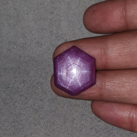 Star RUBY Gemstone Cabochon : 42.90cts Natural Untreated African Red Ruby 6Ray Star Hexagon Shape 25*20.5mm