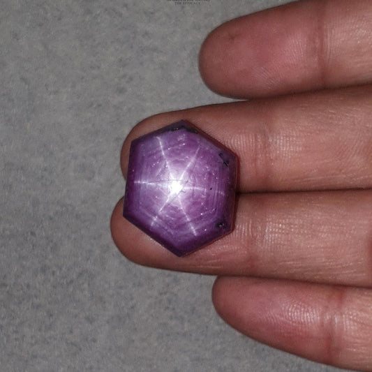 Star RUBY Gemstone Cabochon : 69.40cts Natural Untreated African Red Ruby 6Ray Star Hexagon Shape 24.5*19.5mm