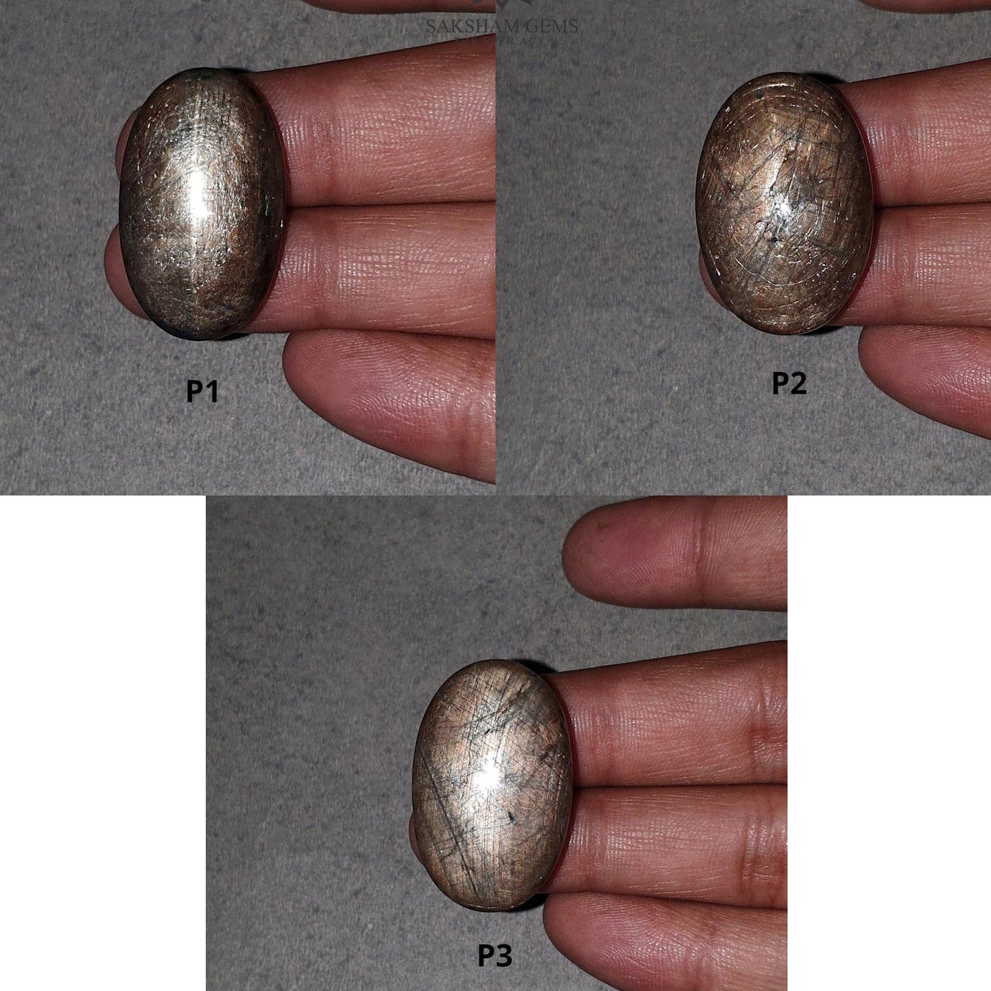 Star Sapphire Gemstone Cabochon : Natural Untreated Golden Brown Chocolate Sapphire 6Ray Star Oval Shape