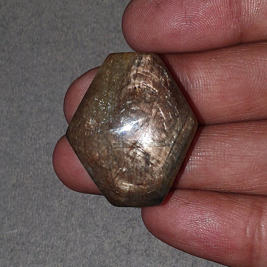 Golden Brown Chocolate SAPPHIRE Gemstone WAND : 132.70cts Natural Untreated Sapphire Specimen 6Ray Star Rough Wand 31.5*24mm