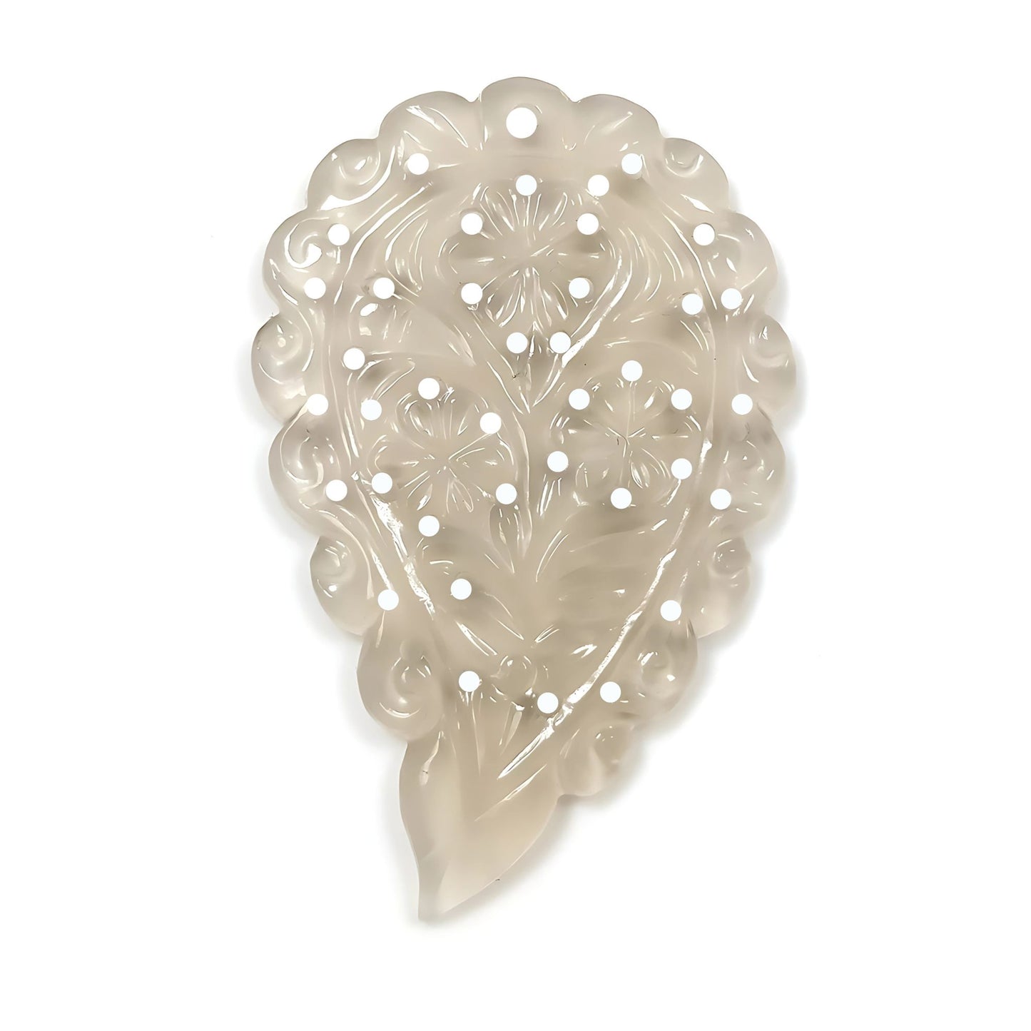 50.00cts Natural Onyx Gemstone Hand Carved Big Size 55*35mm 1pc For Pendant