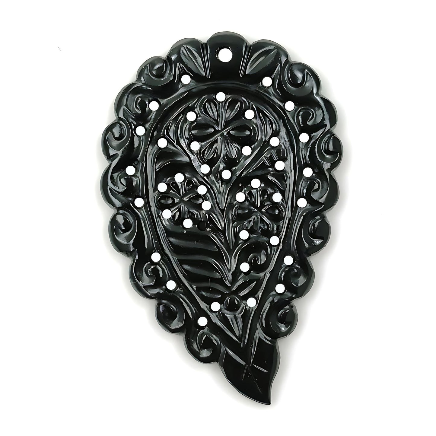 50.00cts Natural Onyx Gemstone Hand Carved Big Size 55*35mm 1pc For Pendant