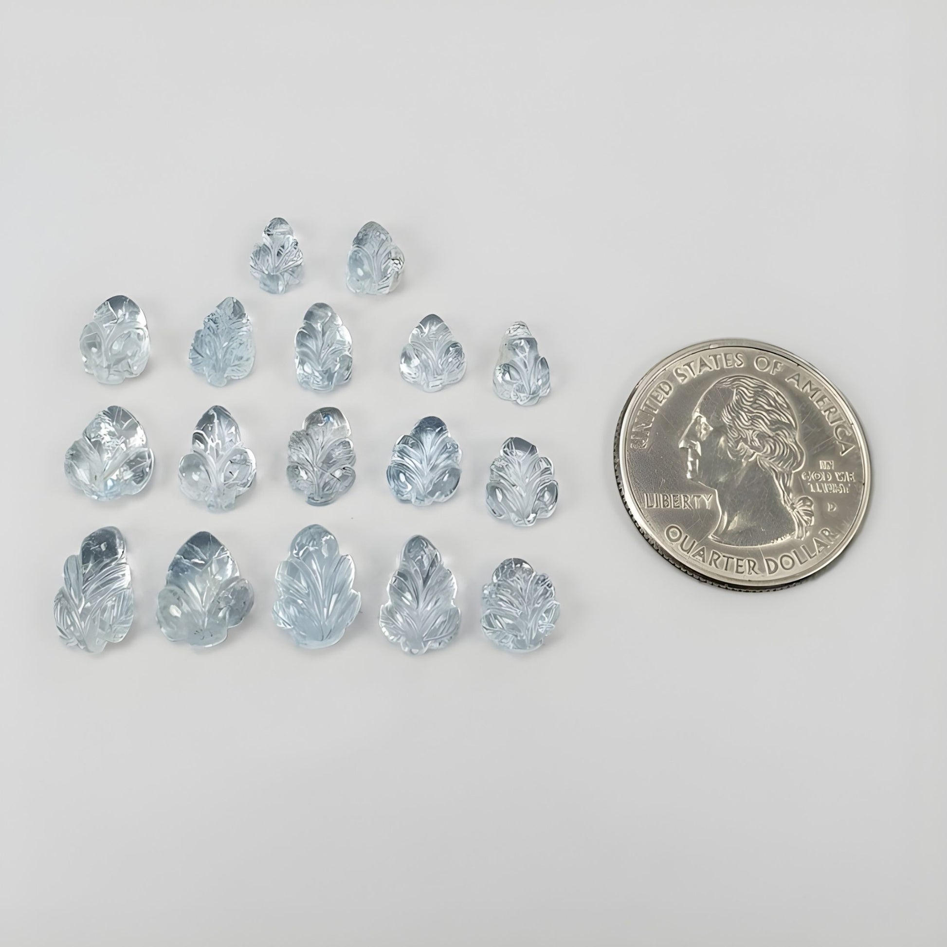 Aquamarine carved gemstone