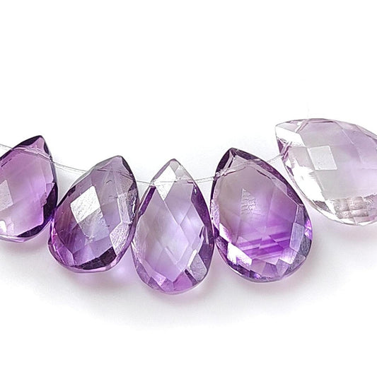 Purple Amethyst Gemstone Checker Cut Loose Beads 13.30cts