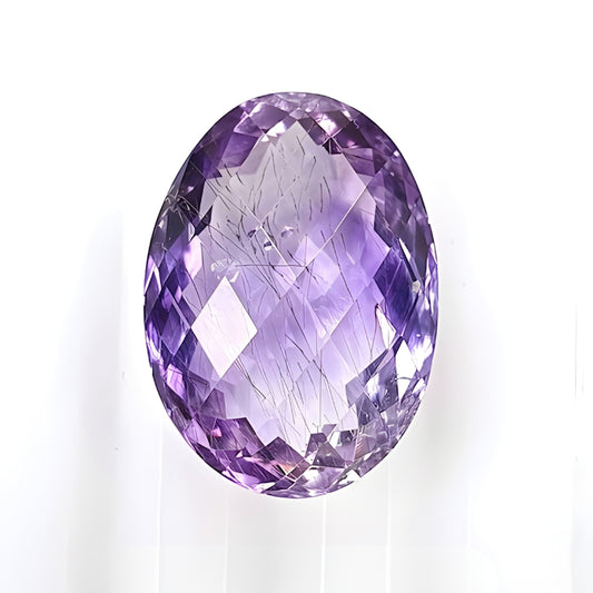 amethyst checker cut gemstone