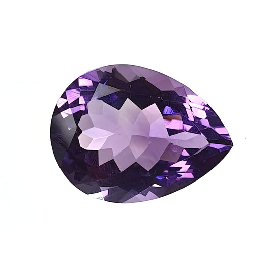 amethyst pear shape faceted cut