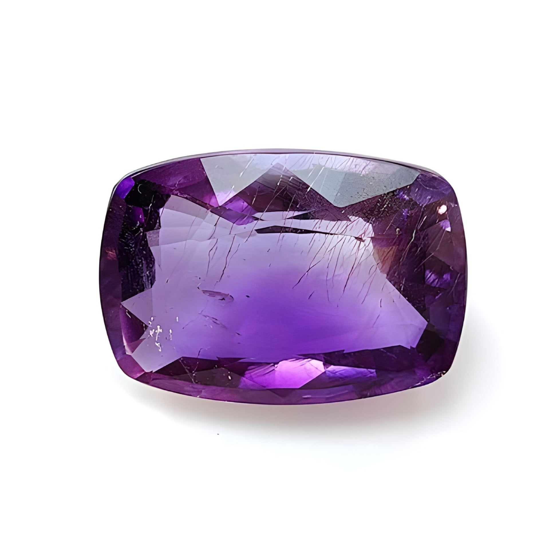 amethyst cushion shape faceted cut