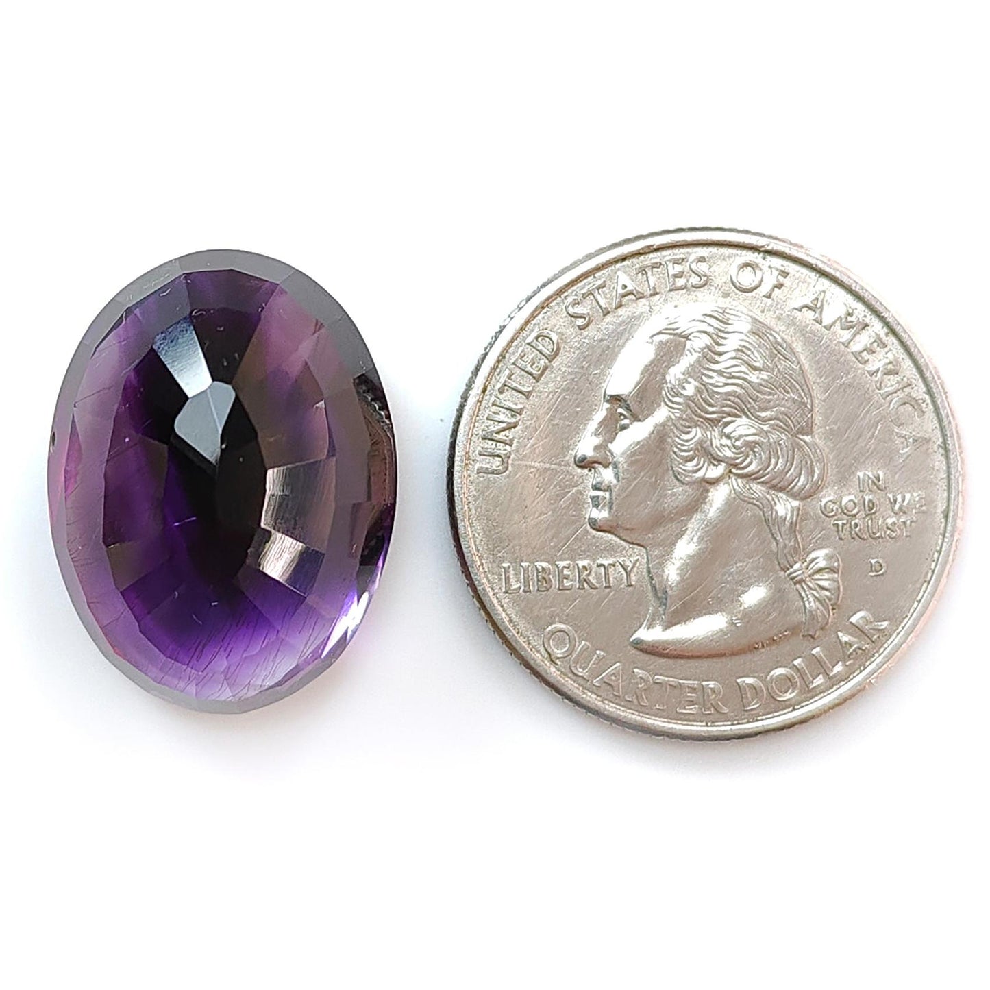 Rutile Amethyst Quartz Gemstone Faceted Cut: 24.00cts Natural Untreated Purple Amethyst Oval Shape 21.5*16mm 1pc February Birthstone