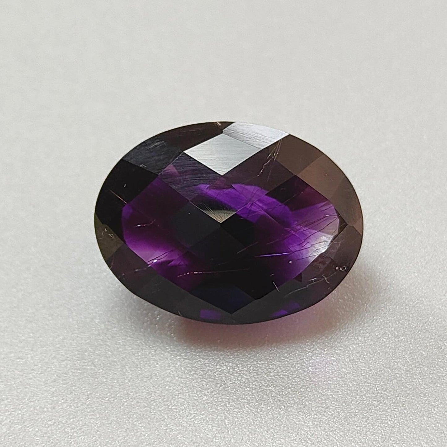 Rutile Amethyst Quartz Gemstone Faceted Cut: 24.00cts Natural Untreated Purple Amethyst Oval Shape 21.5*16mm 1pc February Birthstone