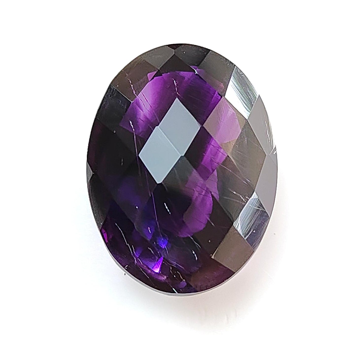 Rutile Amethyst Quartz Gemstone Faceted Cut: 24.00cts Natural Untreated Purple Amethyst Oval Shape 21.5*16mm 1pc February Birthstone