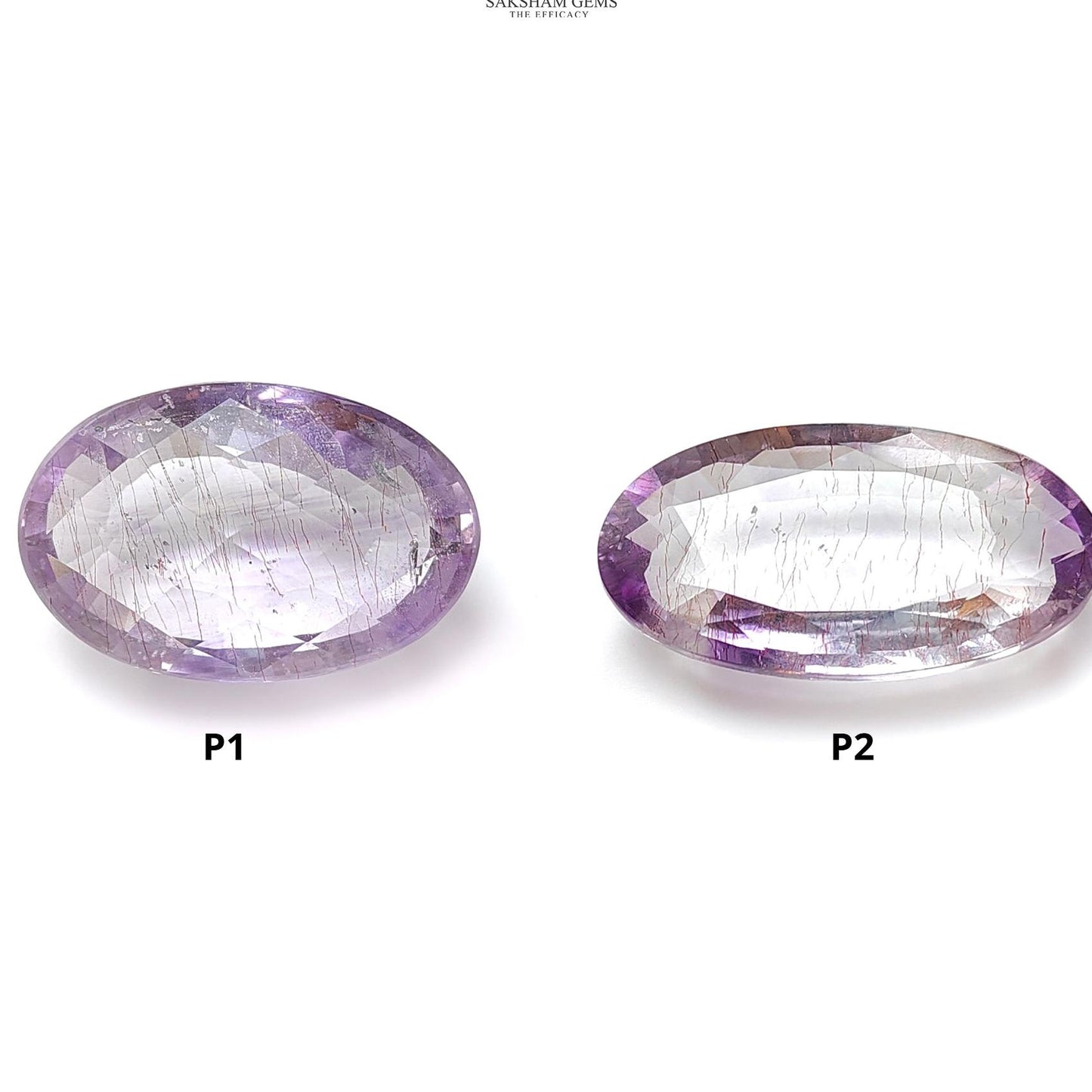 Rutile Amethyst Quartz Gemstone Faceted ,Checker Cut: Natural Untreated Purple Amethyst Oval Shape 1pc for Jewelry February Birthstone