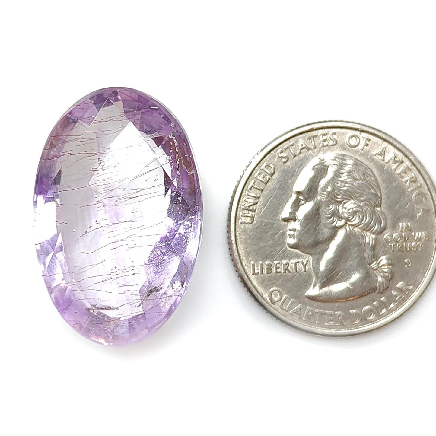 Rutile Amethyst Quartz Gemstone Faceted ,Checker Cut: Natural Untreated Purple Amethyst Oval Shape 1pc for Jewelry February Birthstone