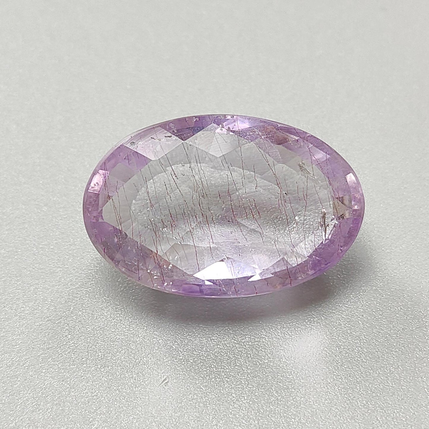 Rutile Amethyst Quartz Gemstone Faceted ,Checker Cut: Natural Untreated Purple Amethyst Oval Shape 1pc for Jewelry February Birthstone