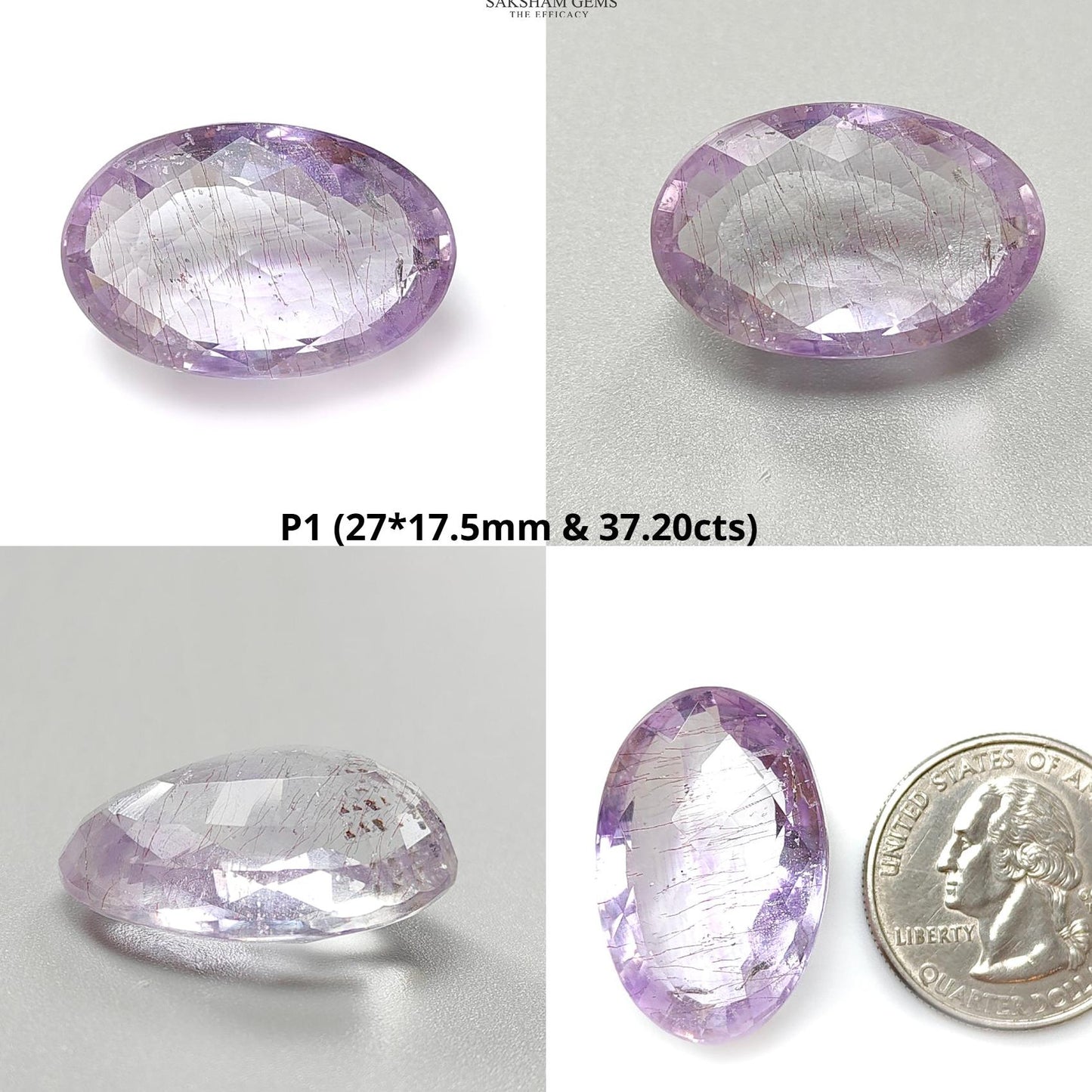 Rutile Amethyst Quartz Gemstone Faceted ,Checker Cut: Natural Untreated Purple Amethyst Oval Shape 1pc for Jewelry February Birthstone