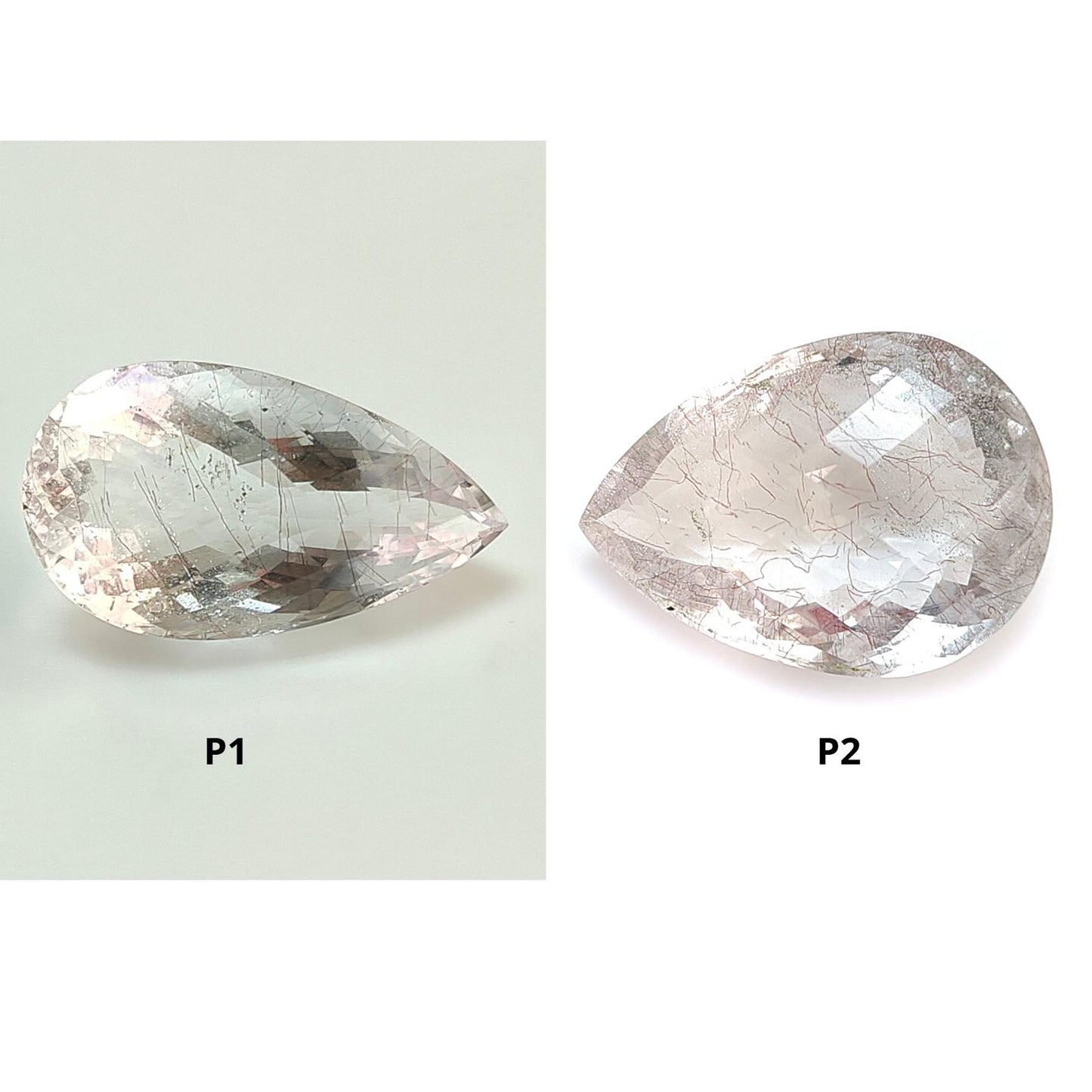 Rutile Amethyst Quartz Gemstone Checker Cut: Natural Untreated Amethyst Pear Shape Faceted 1pc for Jewelry February Birthstone