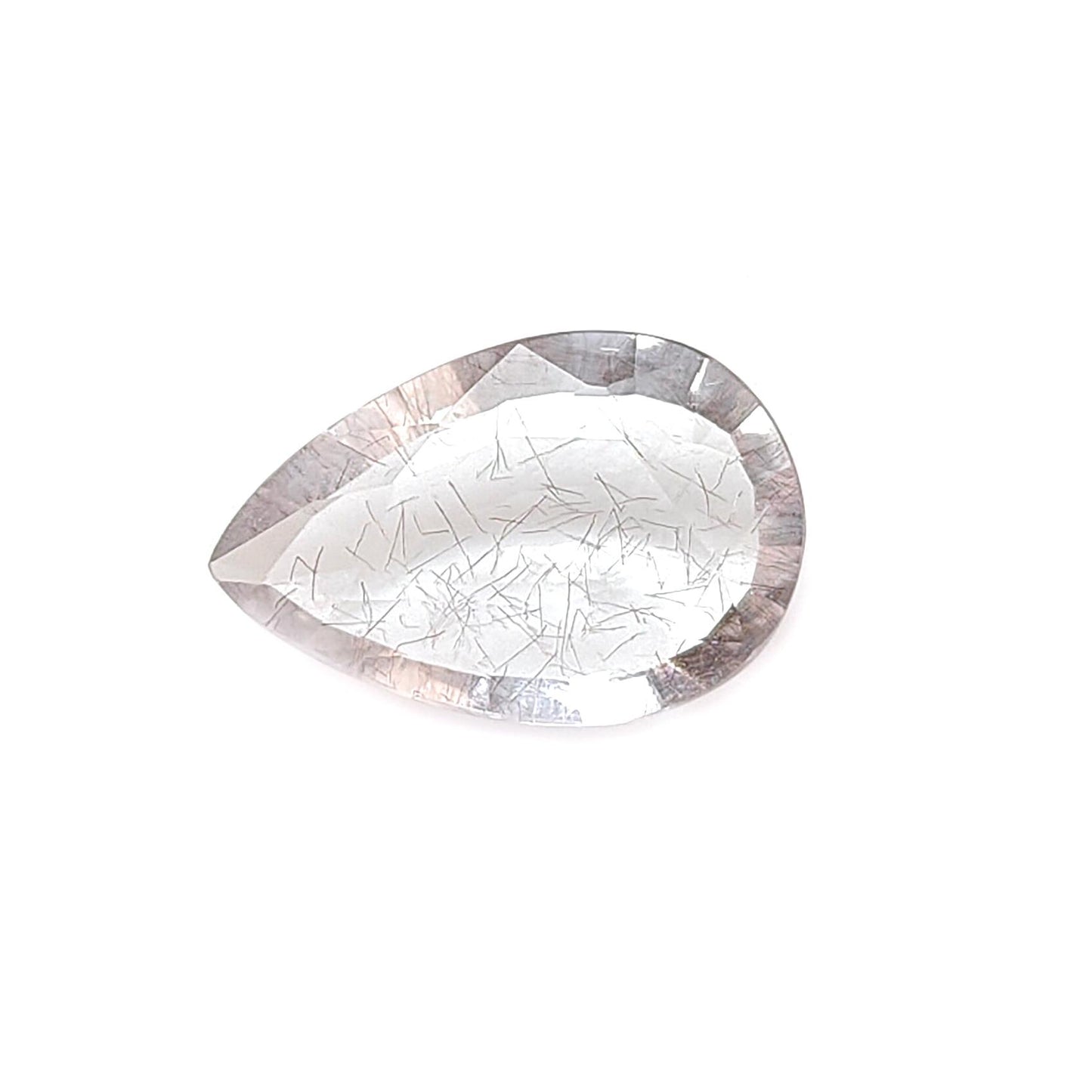 Rutile Amethyst Quartz Gemstone Faceted Cut: Natural Untreated Amethyst Pear, Baguette Shape 1pc for Jewelry February Birthstone