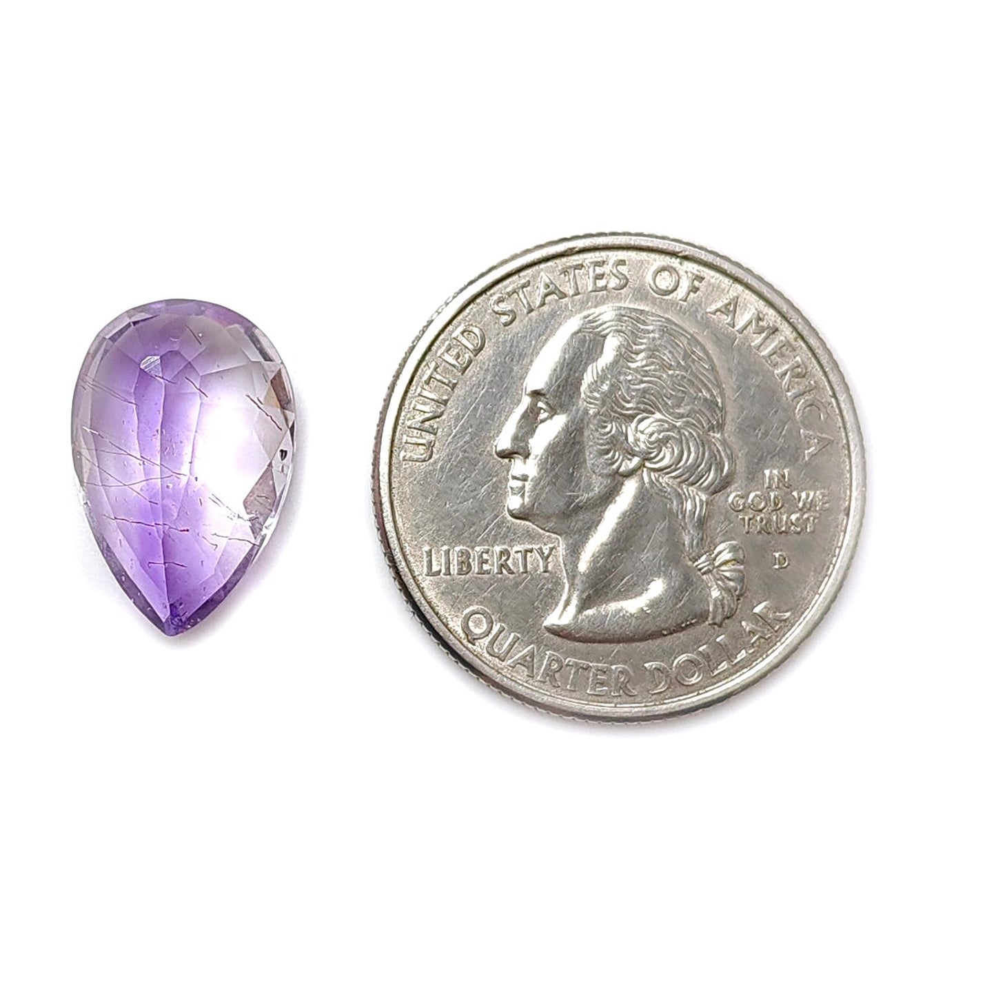Rutile Amethyst Quartz Gemstone Faceted Cut: Natural Untreated Purple Amethyst Pear, Baguette Shape 1pc for Jewelry February Birthstone