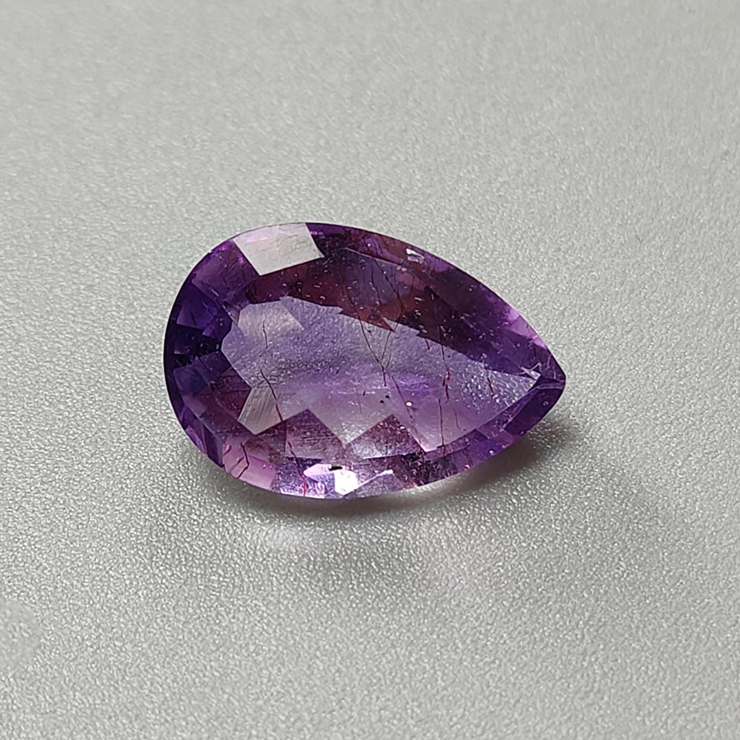 Rutile Amethyst Quartz Gemstone Faceted Cut: Natural Untreated Purple Amethyst Pear, Baguette Shape 1pc for Jewelry February Birthstone