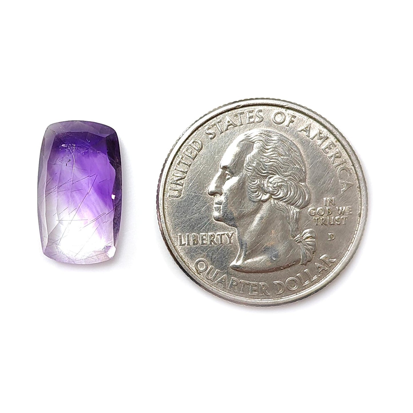 Rutile Amethyst Quartz Gemstone Faceted Cut: Natural Untreated Purple Amethyst Pear, Baguette Shape 1pc for Jewelry February Birthstone