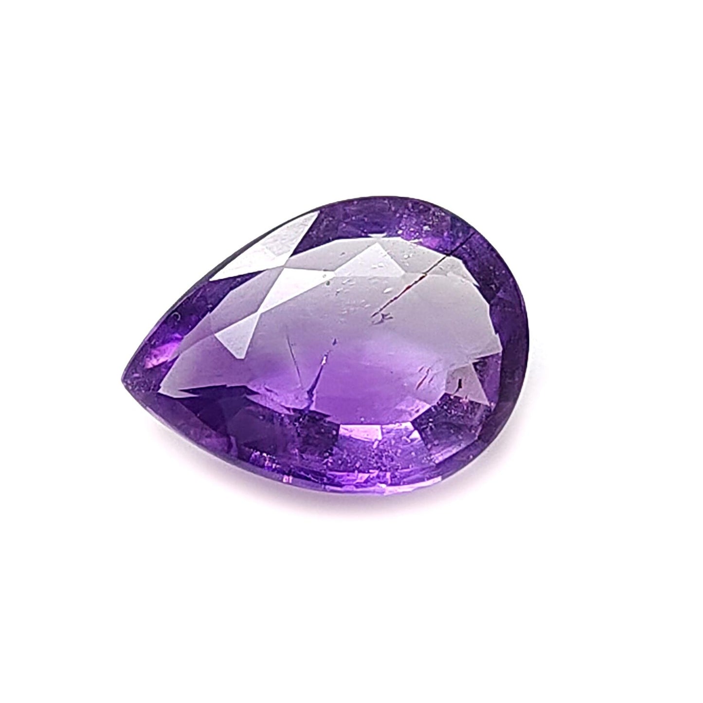 Rutile Amethyst Quartz Gemstone Faceted Cut: Natural Untreated Purple Amethyst Pear Shape 1pc for Jewelry February Birthstone