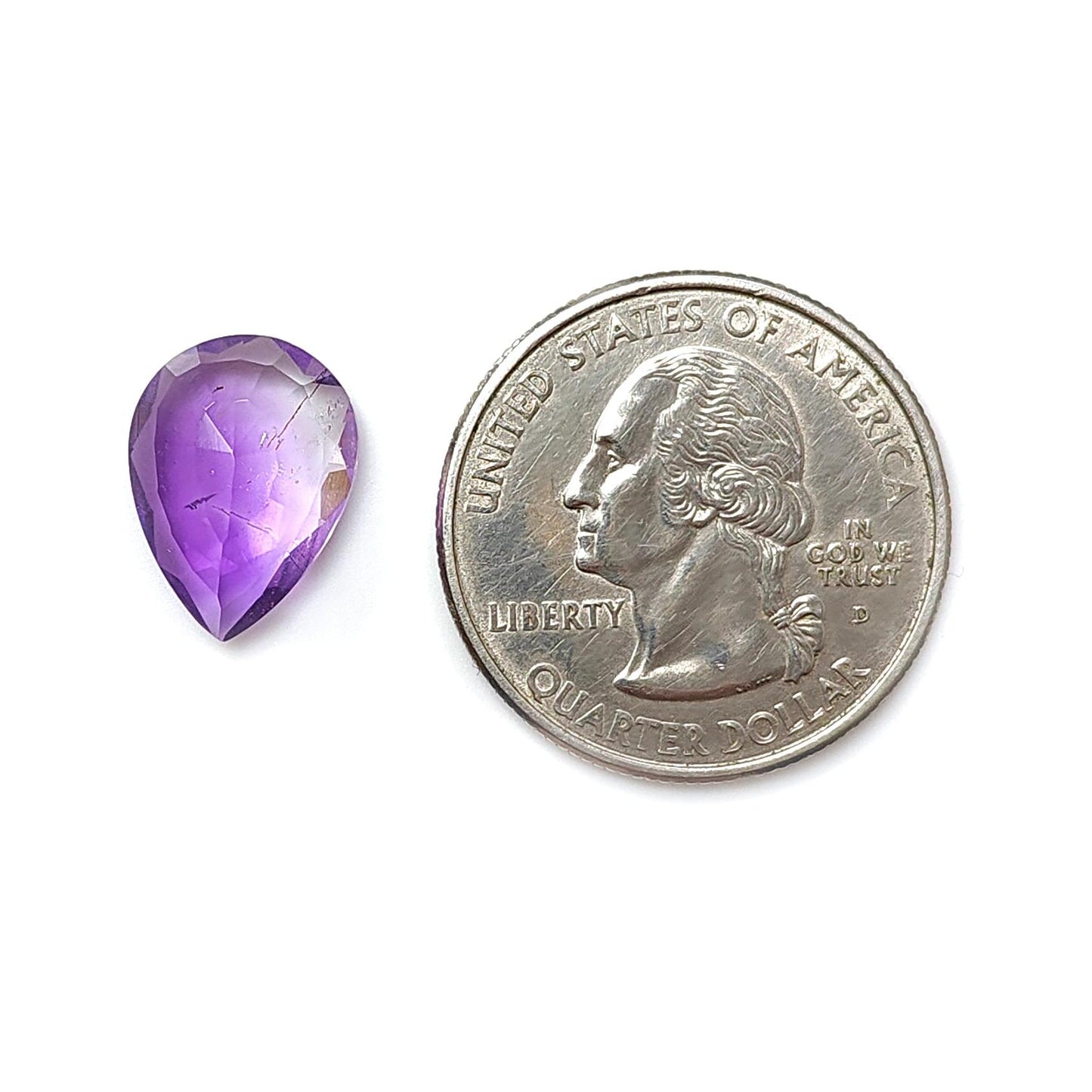Rutile Amethyst Quartz Gemstone Faceted Cut: Natural Untreated Purple Amethyst Pear Shape 1pc for Jewelry February Birthstone