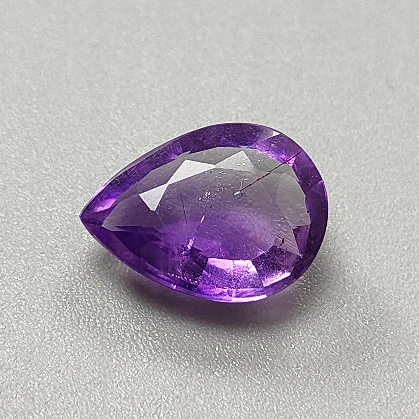 Rutile Amethyst Quartz Gemstone Faceted Cut: Natural Untreated Purple Amethyst Pear Shape 1pc for Jewelry February Birthstone