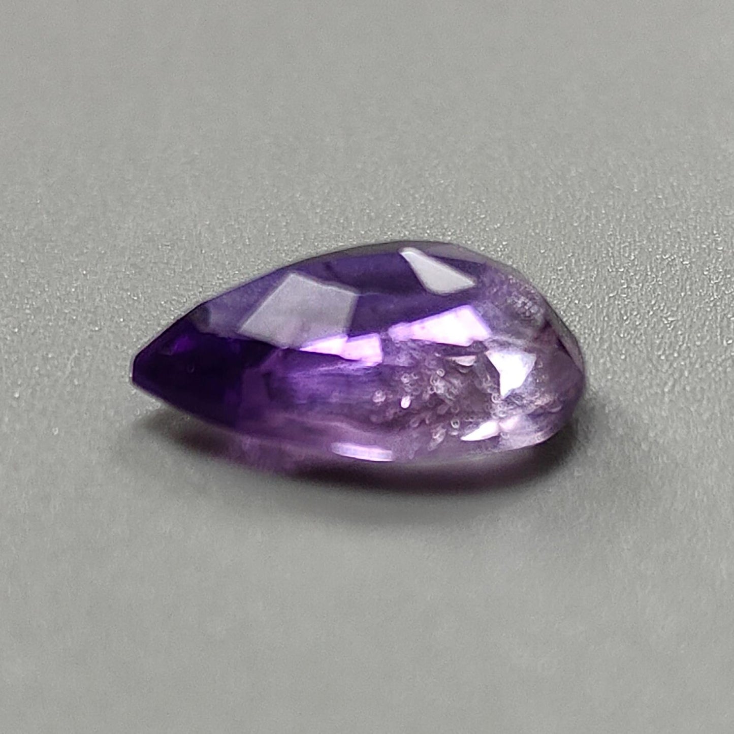Rutile Amethyst Quartz Gemstone Faceted Cut: Natural Untreated Purple Amethyst Pear Shape 1pc for Jewelry February Birthstone