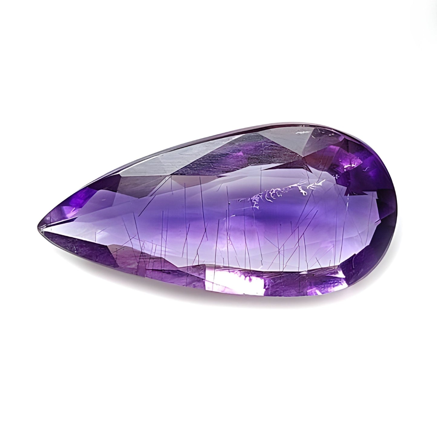 amethyst pera shape faceted cut