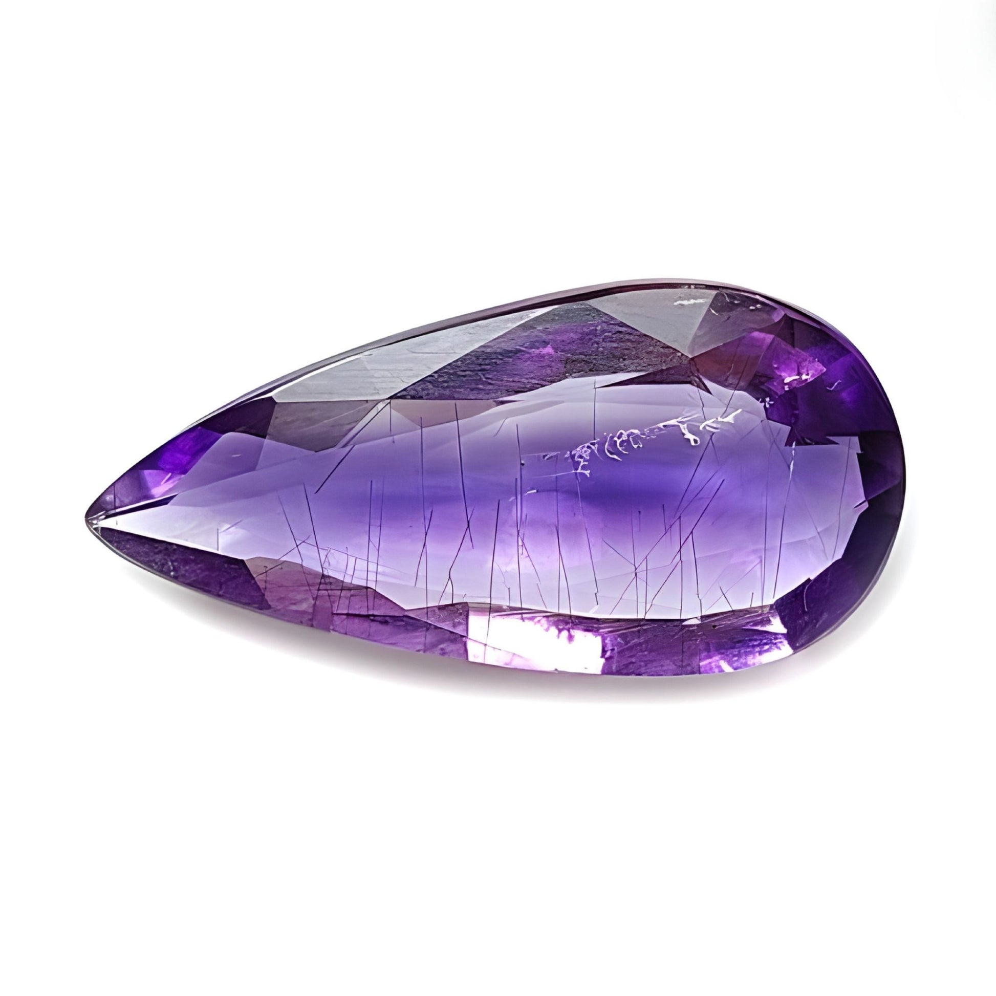 amethyst pera shape faceted cut