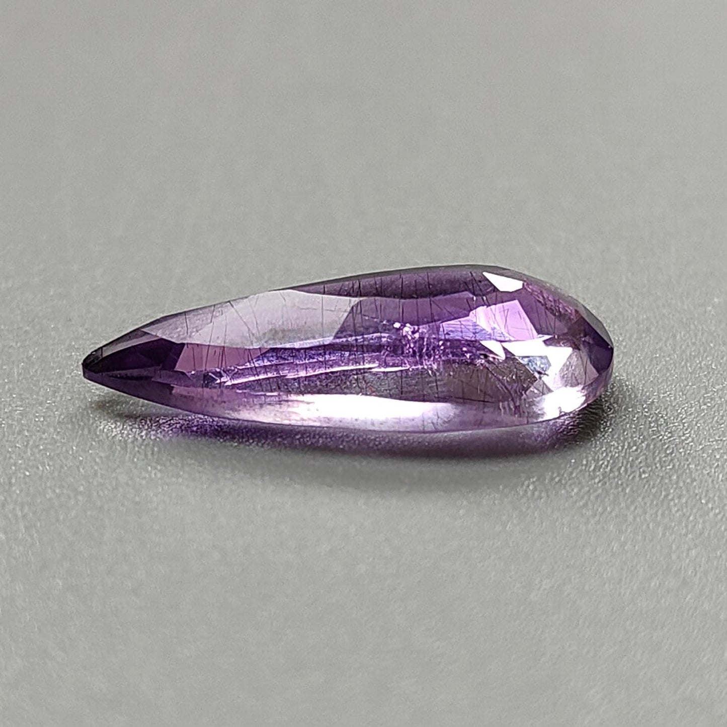 Rutile Amethyst Quartz Gemstone Faceted Cut: Natural Untreated Purple Amethyst Pear Shape 1pc for Jewelry February Birthstone