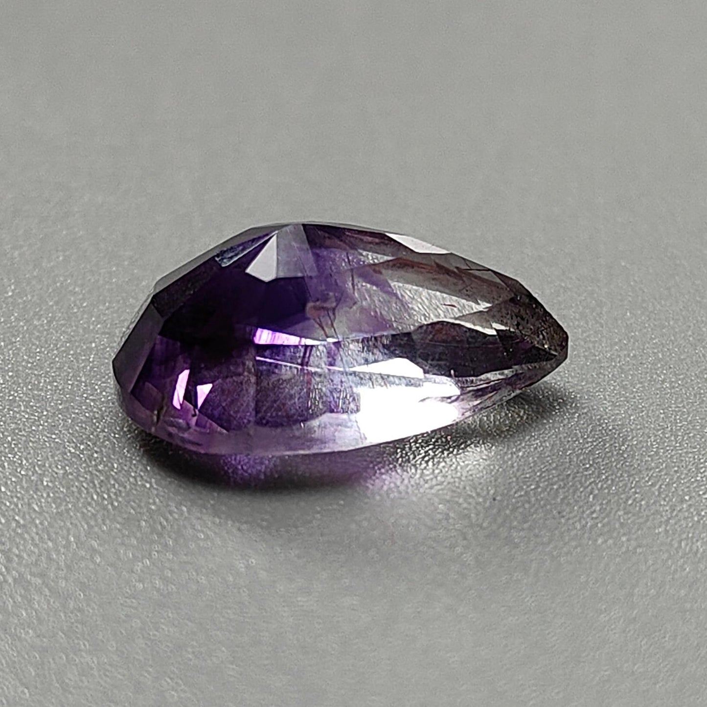 Rutile Amethyst Quartz Gemstone Faceted Cut: Natural Untreated Purple Amethyst Pear Shape 1pc for Jewelry February Birthstone