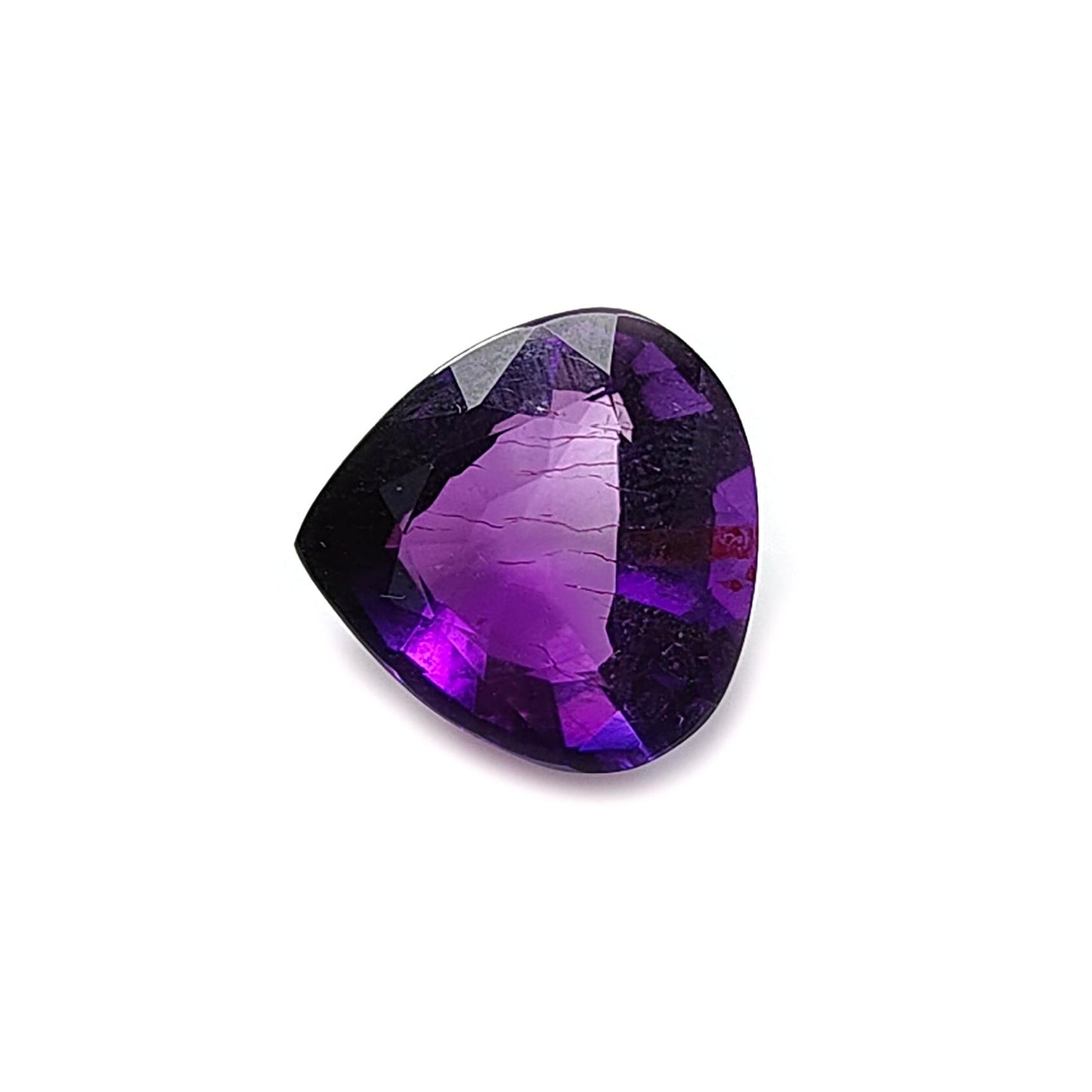 Rutile Amethyst Quartz Gemstone Faceted Cut: Natural Untreated Purple Amethyst Heart, Pear Shape 1pc for Jewelry February Birthstone