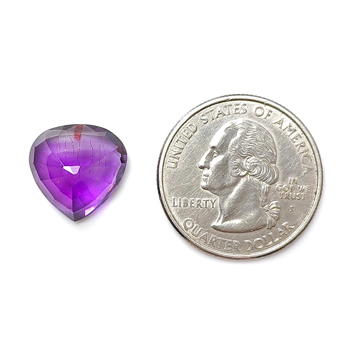Rutile Amethyst Quartz Gemstone Faceted Cut: Natural Untreated Purple Amethyst Heart, Pear Shape 1pc for Jewelry February Birthstone