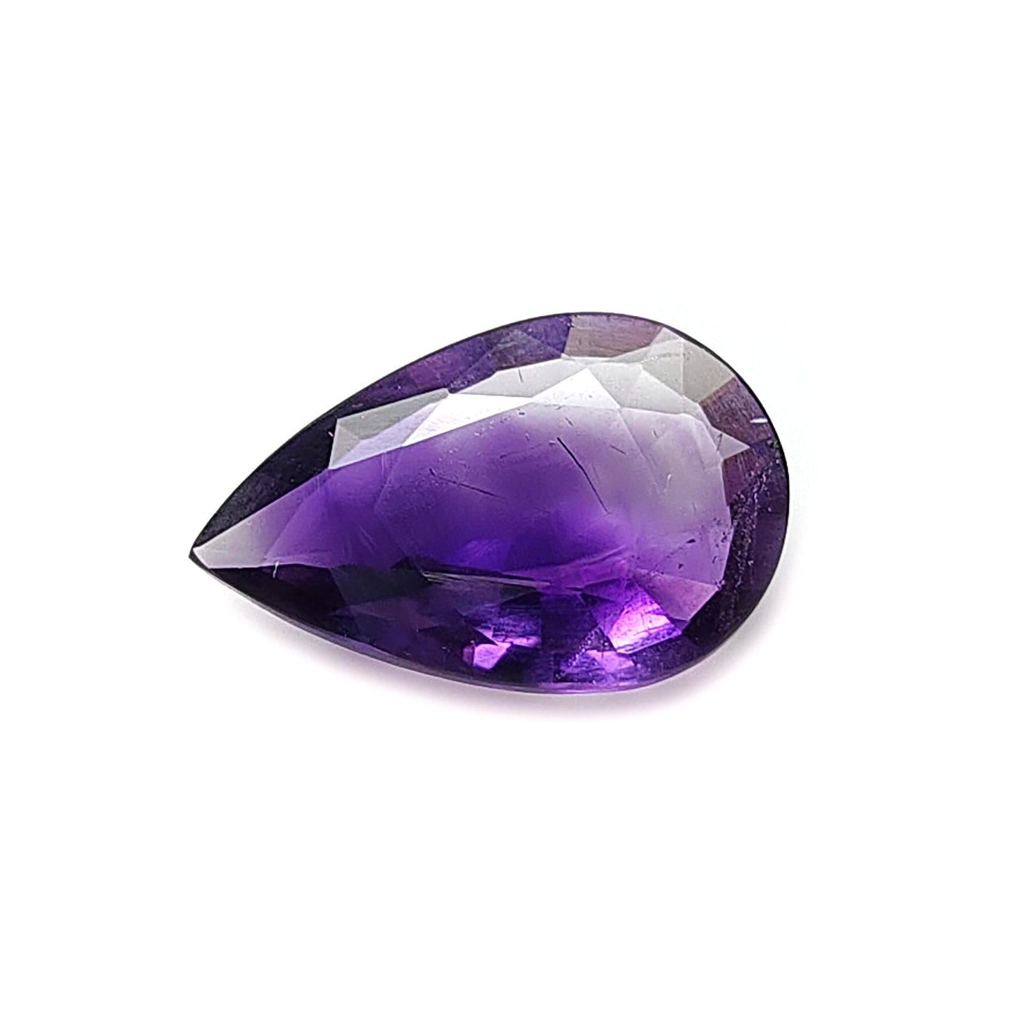 Rutile Amethyst Quartz Gemstone Faceted Cut: Natural Untreated Purple Amethyst Heart, Pear Shape 1pc for Jewelry February Birthstone