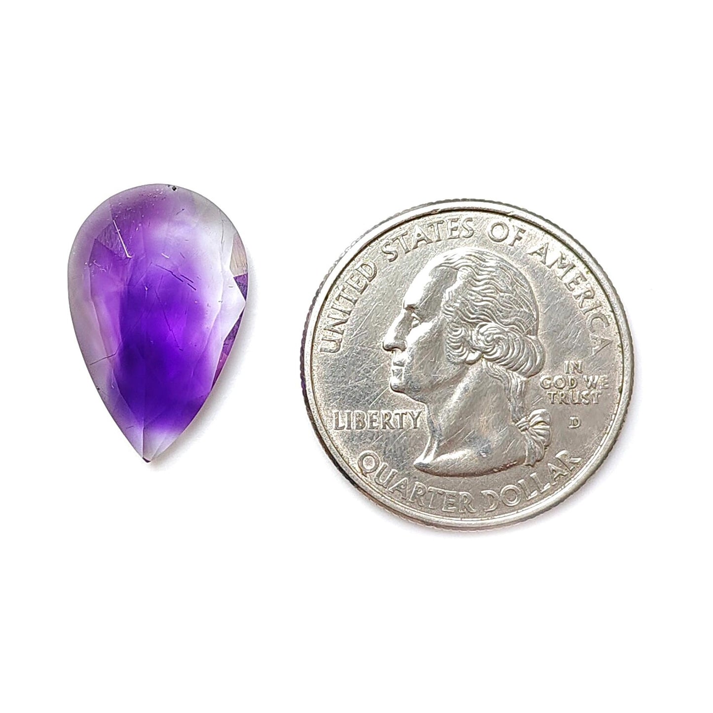 Rutile Amethyst Quartz Gemstone Faceted Cut: Natural Untreated Purple Amethyst Heart, Pear Shape 1pc for Jewelry February Birthstone