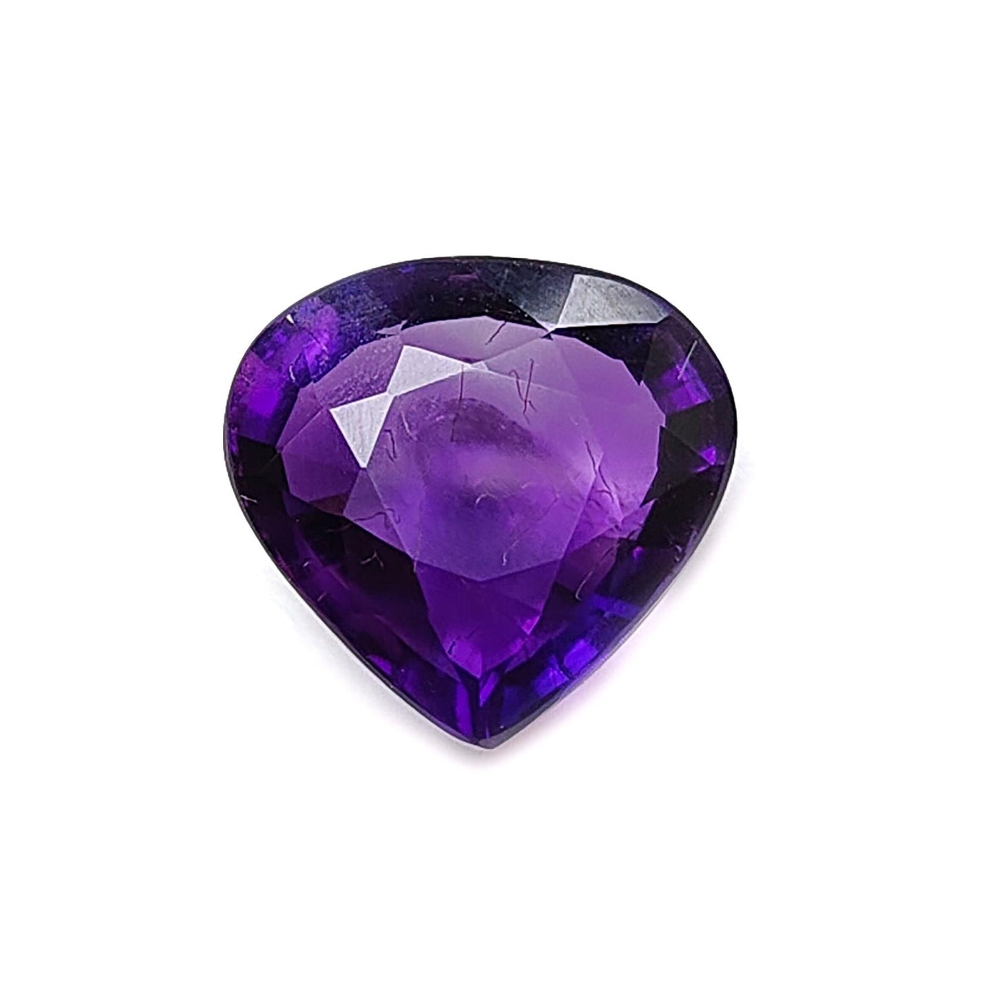 Rutile Amethyst Quartz Gemstone Faceted Cut: Natural Untreated Purple Amethyst Heart, Pear Shape 1pc for Jewelry February Birthstone