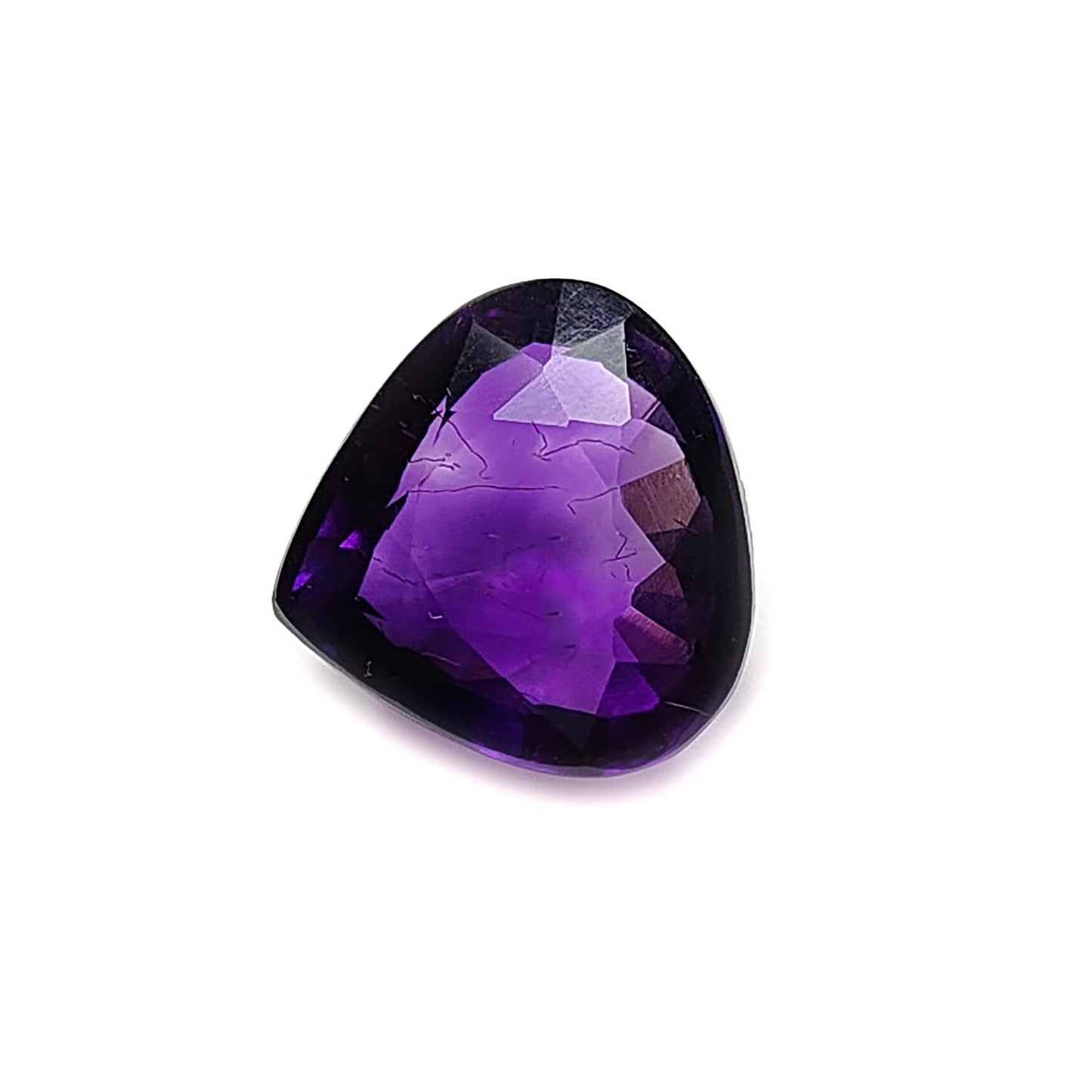 Rutile Amethyst Quartz Gemstone Faceted Cut: Natural Untreated Purple Amethyst Heart, Pear Shape 1pc for Jewelry February Birthstone