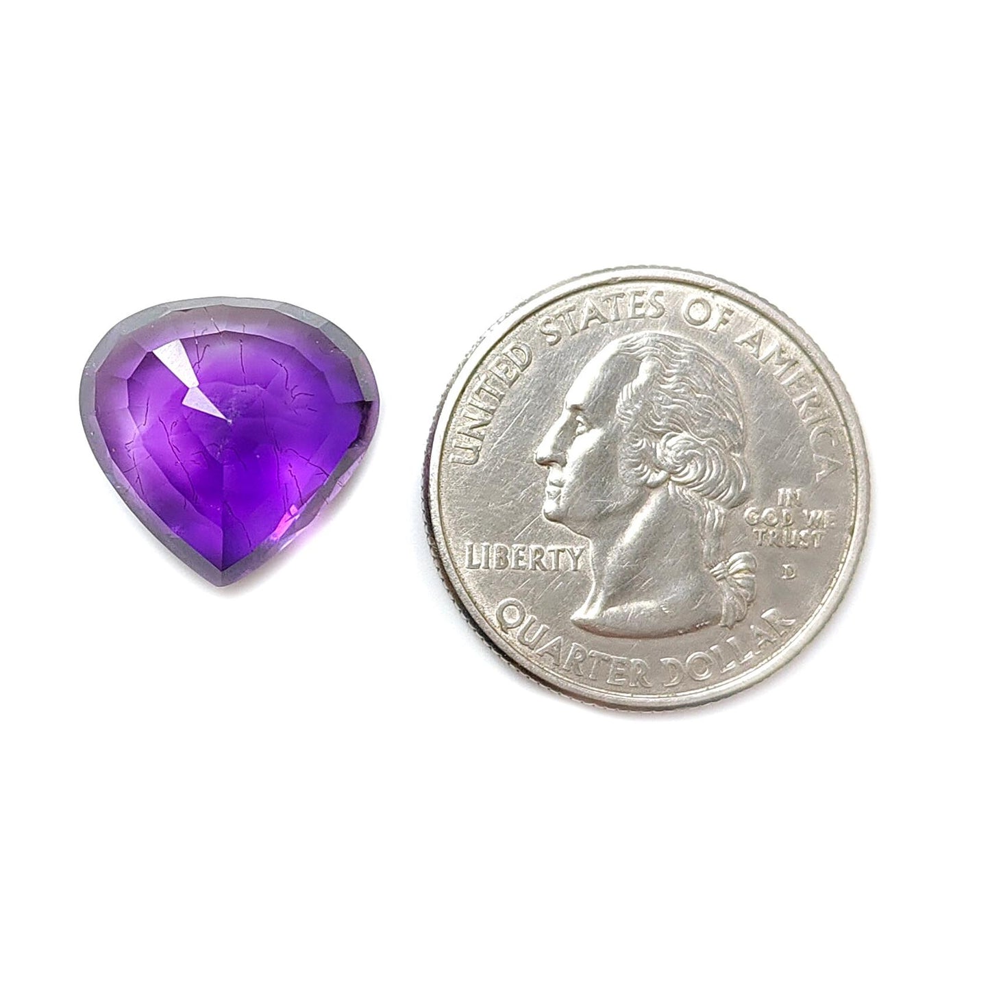 Rutile Amethyst Quartz Gemstone Faceted Cut: Natural Untreated Purple Amethyst Heart, Pear Shape 1pc for Jewelry February Birthstone