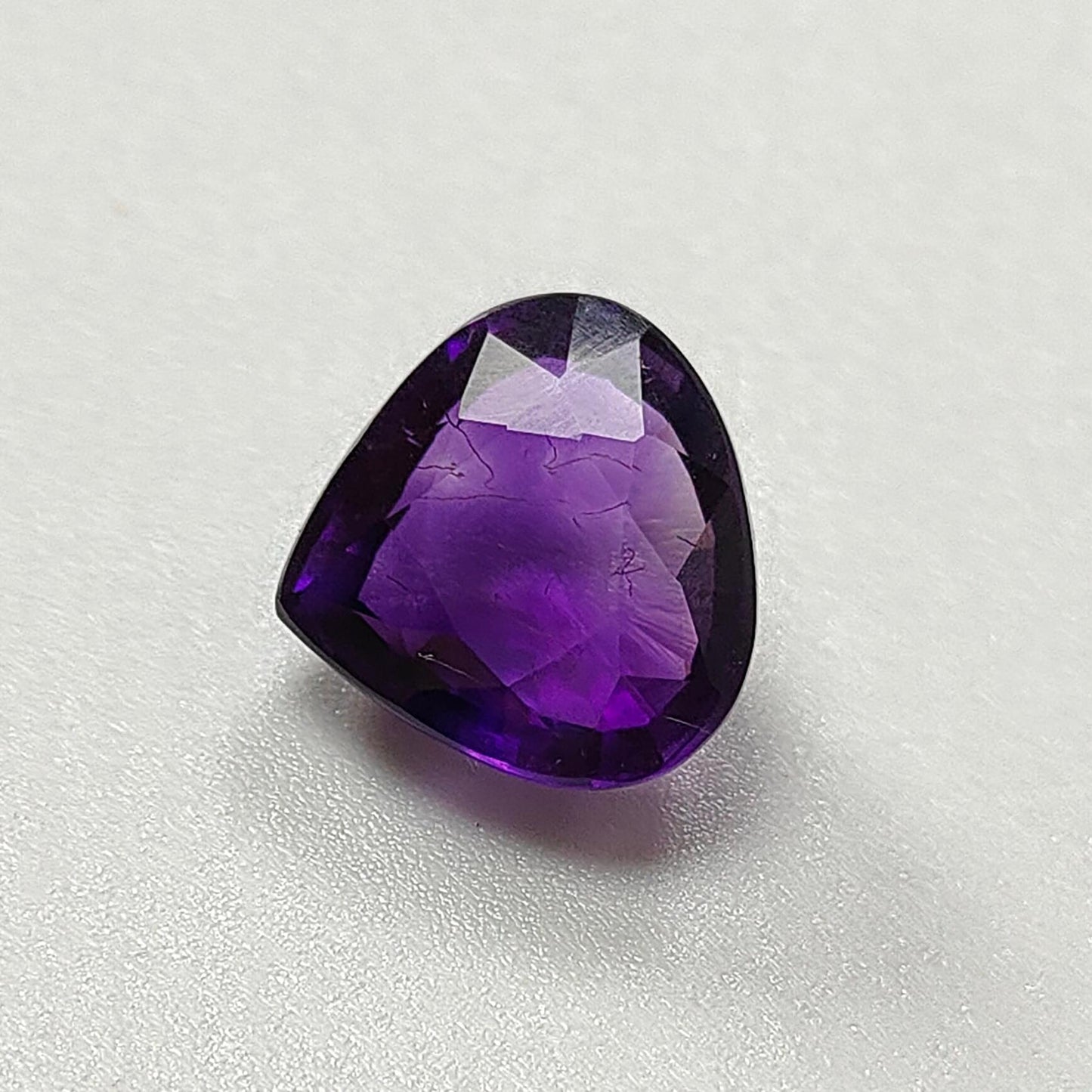 Rutile Amethyst Quartz Gemstone Faceted Cut: Natural Untreated Purple Amethyst Heart, Pear Shape 1pc for Jewelry February Birthstone