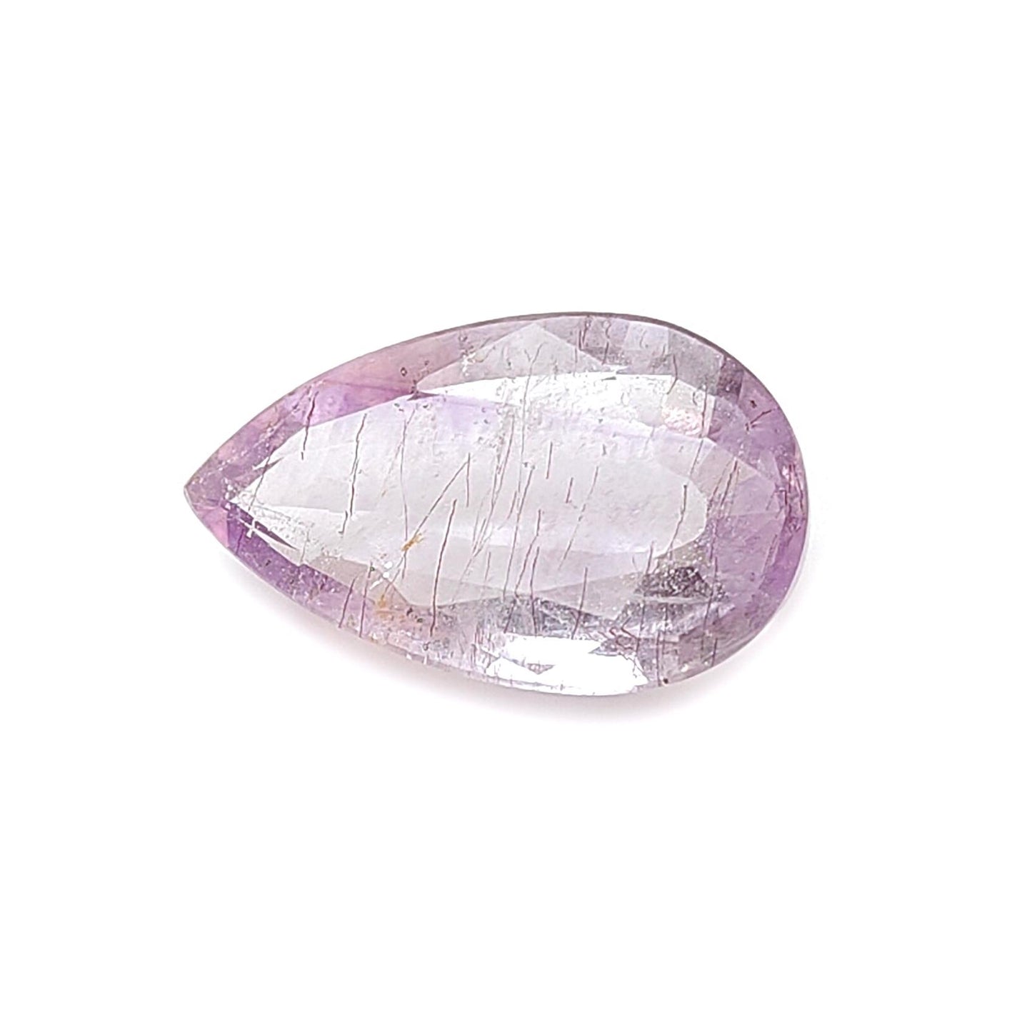 Rutile Amethyst Quartz Gemstone Faceted Cut: Natural Untreated Purple Amethyst Pear, Baguette Shape 1pc for Jewelry February Birthstone