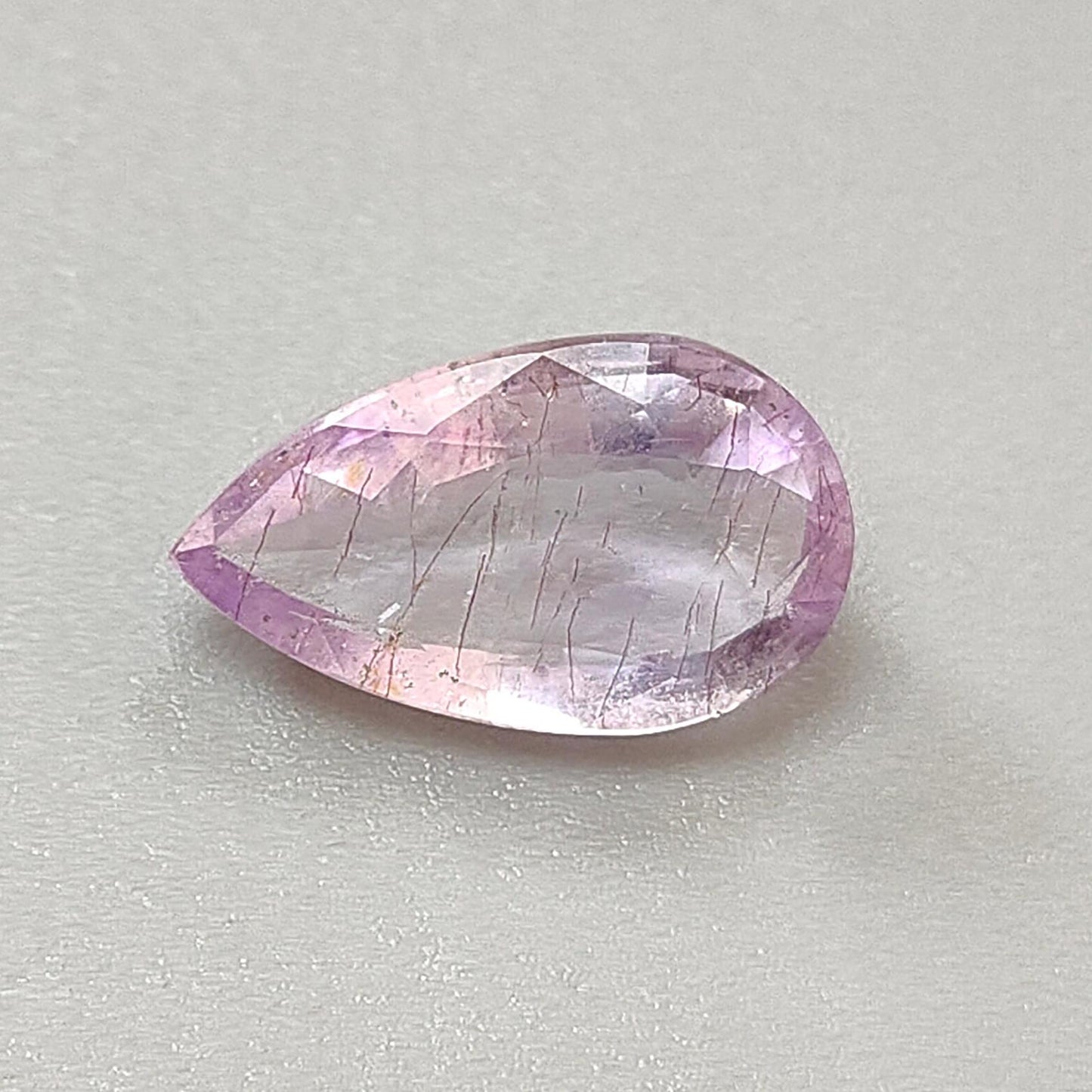 Rutile Amethyst Quartz Gemstone Faceted Cut: Natural Untreated Purple Amethyst Pear, Baguette Shape 1pc for Jewelry February Birthstone