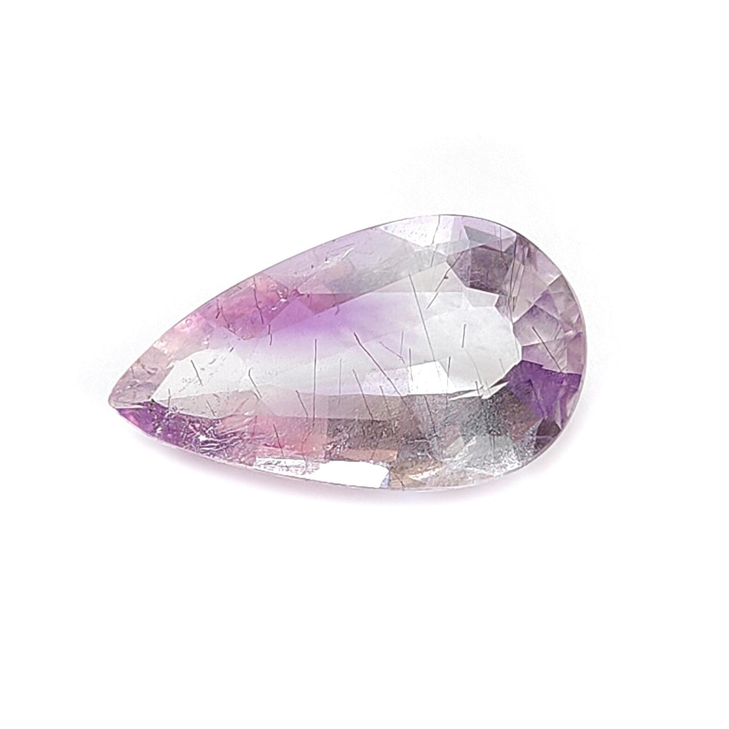 Rutile Amethyst Quartz Gemstone Faceted Cut: Natural Untreated Purple Amethyst Pear, Baguette Shape 1pc for Jewelry February Birthstone