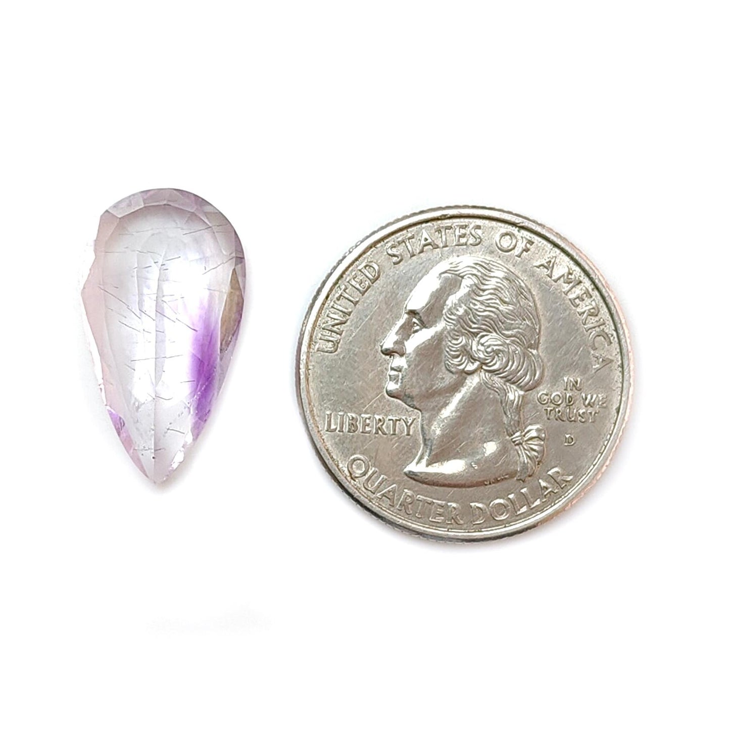 Rutile Amethyst Quartz Gemstone Faceted Cut: Natural Untreated Purple Amethyst Pear, Baguette Shape 1pc for Jewelry February Birthstone