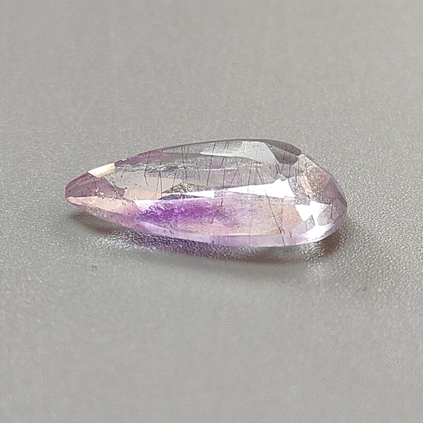 Rutile Amethyst Quartz Gemstone Faceted Cut: Natural Untreated Purple Amethyst Pear, Baguette Shape 1pc for Jewelry February Birthstone